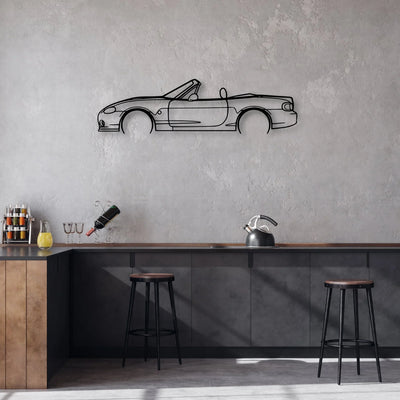 MX 5 NB Classic Silhouette Metal Wall Art - Automotive Garage Decor
