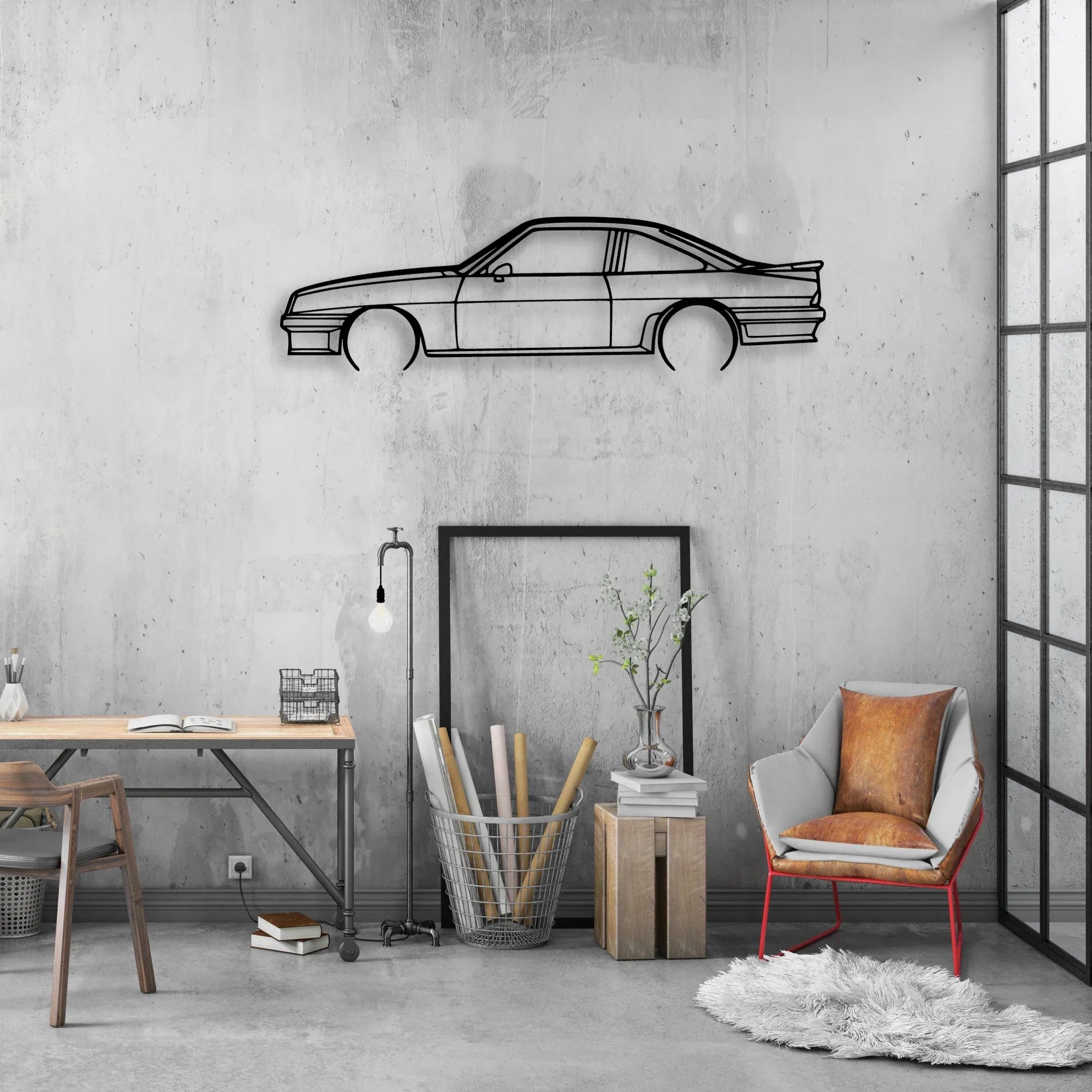 Manta GSI 1988 Classic Silhouette Metal Wall Art - Automotive Garage Decor