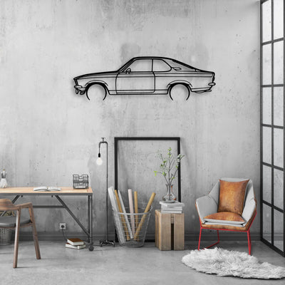 Manta GT Black Magic Classic Silhouette Metal Wall Art - Automotive Garage Decor