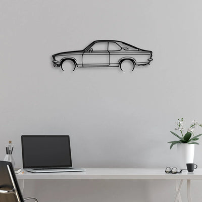 Manta GT Black Magic Classic Silhouette Metal Wall Art - Automotive Garage Decor