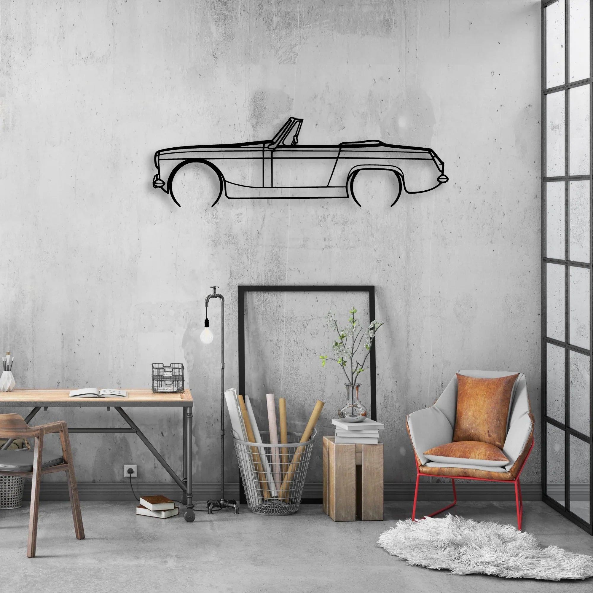 Midget 1966 Classic Silhouette Metal Wall Art - Automotive Garage Decor