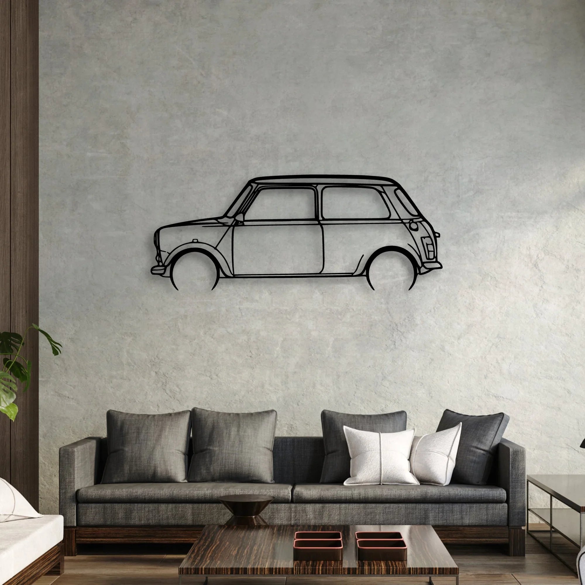 Mini 1995 Classic Silhouette Metal Wall Art - Automotive Garage Decor