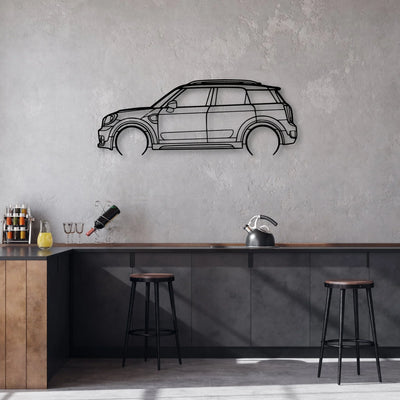 Mini Countryman 2018 Classic Silhouette Metal Wall Art - Automotive Garage Decor