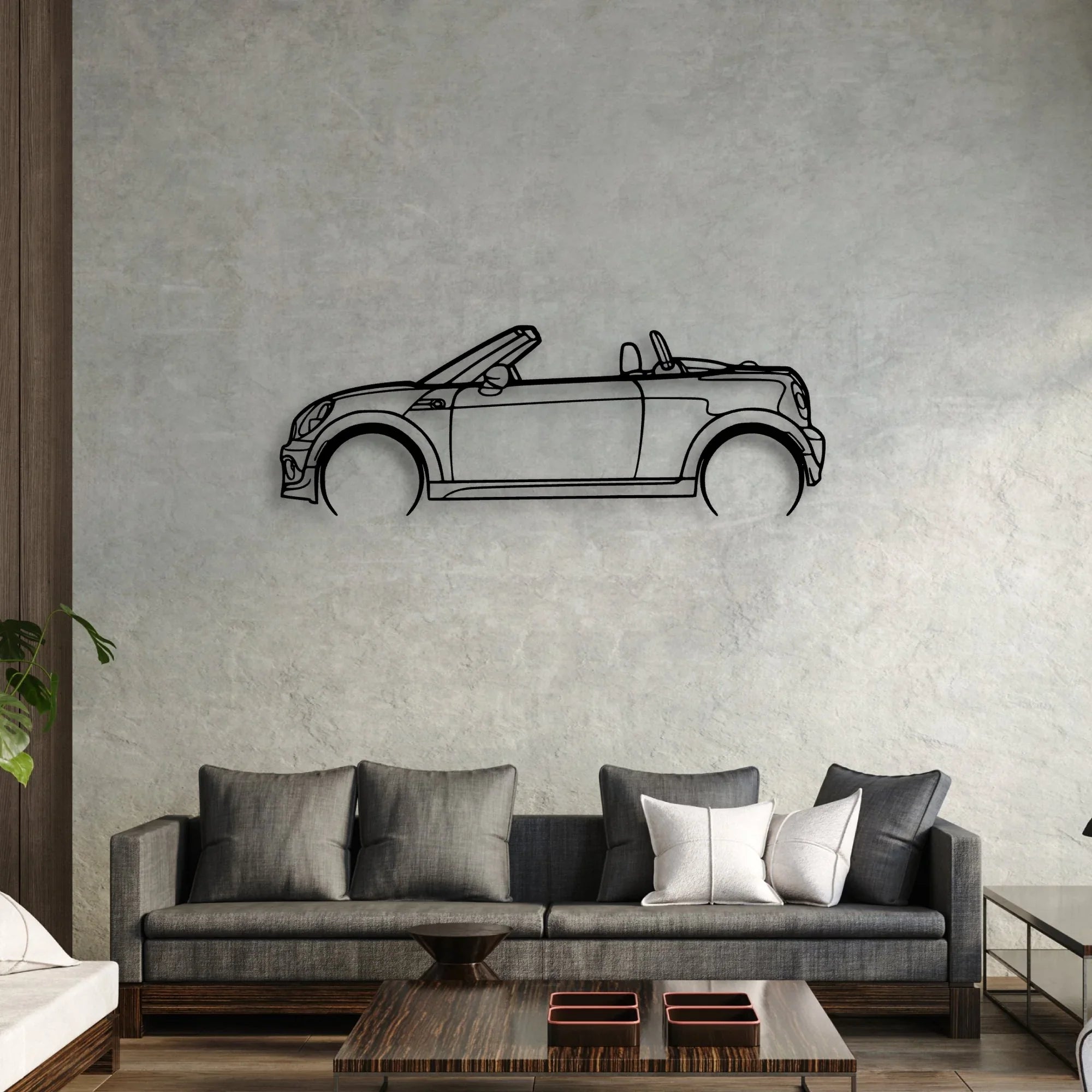 Mini Roadster 2012 Classic Silhouette Metal Wall Art - Automotive Garage Decor