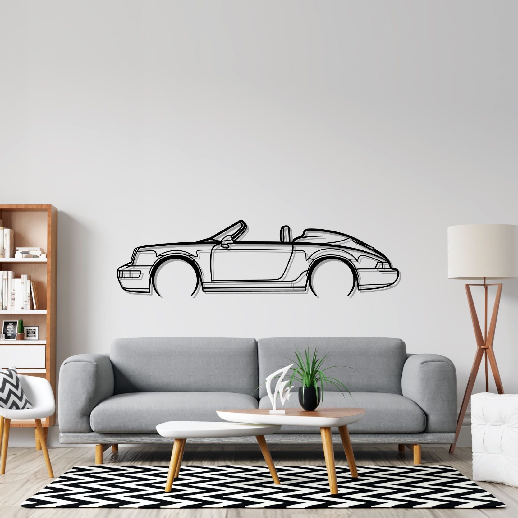 911 Speedster model 964 Detailed Silhouette Metal Wall Art