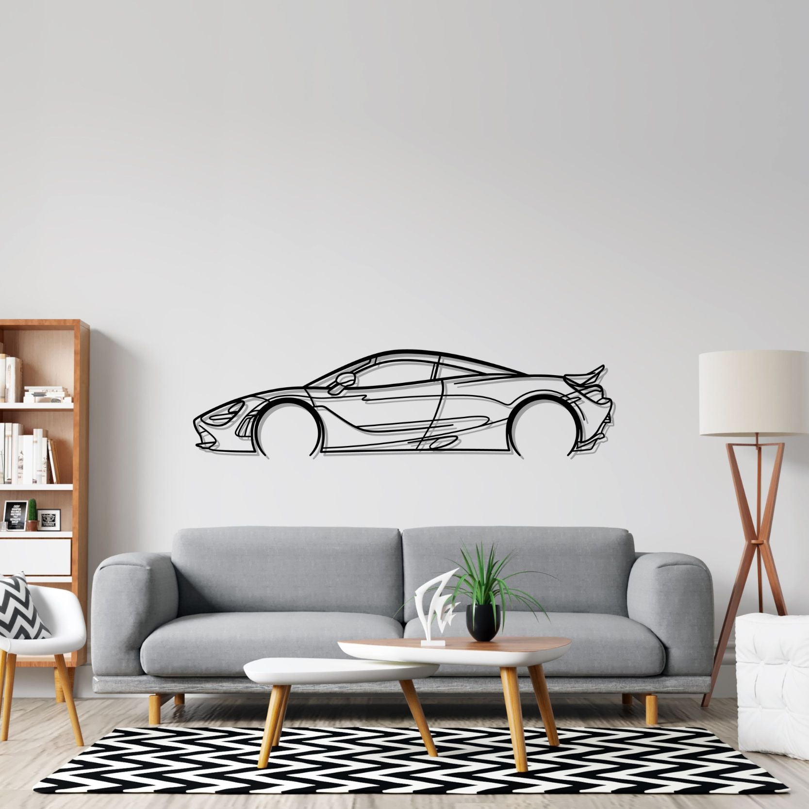 720s Detailed Silhouette Metal Wall Art