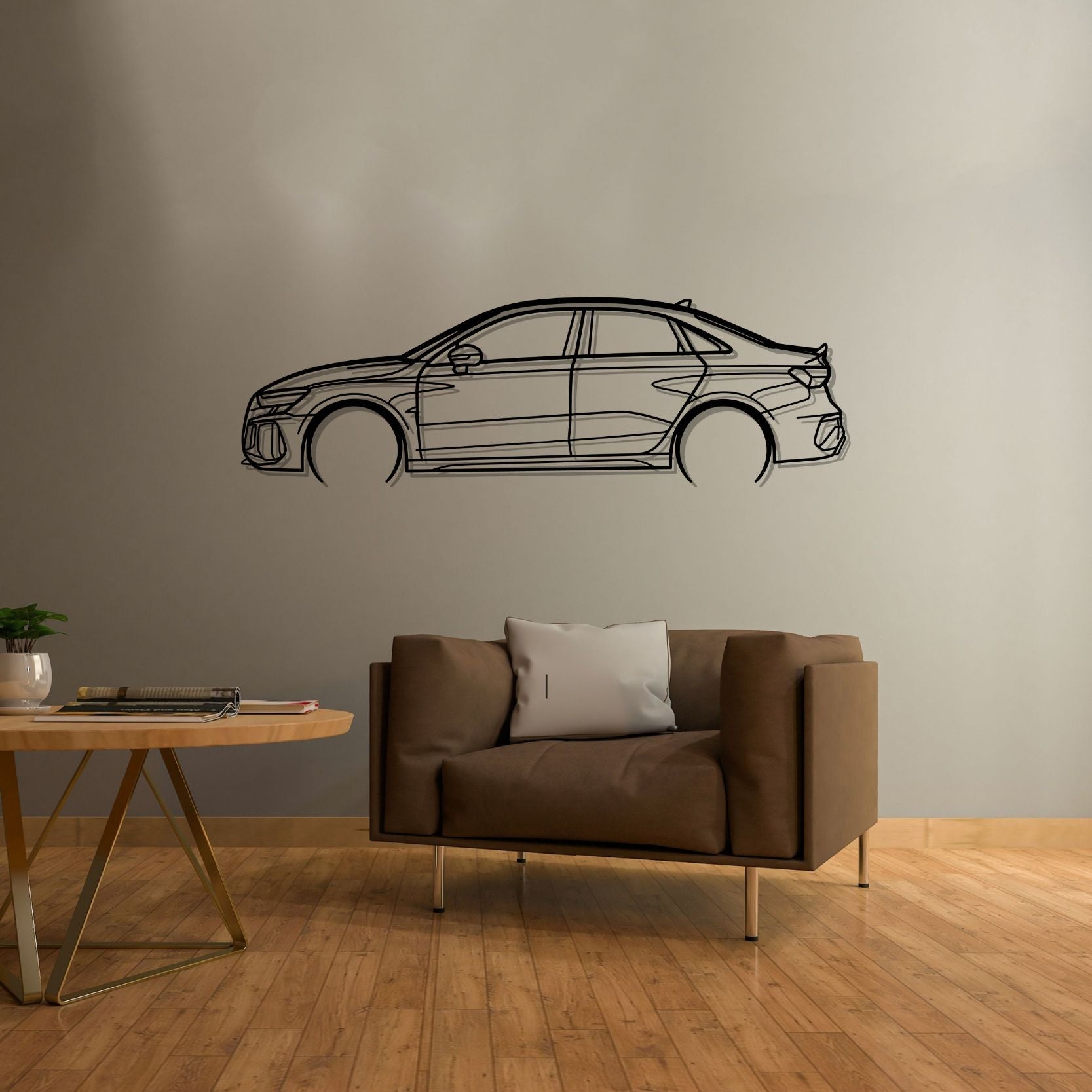 RS3 2022 Detailed Silhouette Metal Wall Art