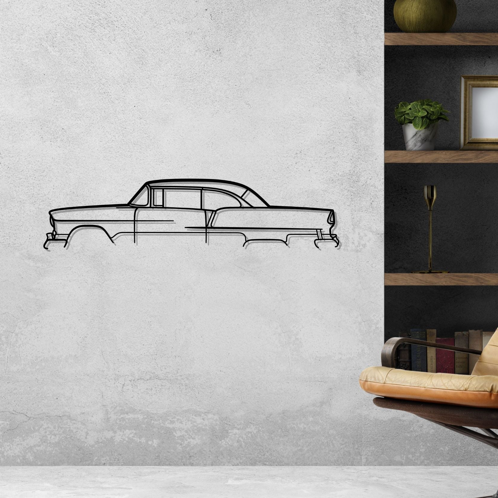 Bel Air 1955 Classic Silhouette Metal Wall Art