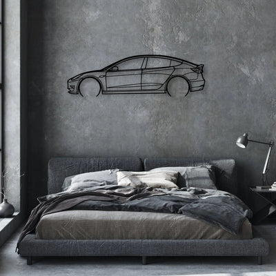 Model 3 2 Classic Silhouette Metal Wall Art - Automotive Garage Decor