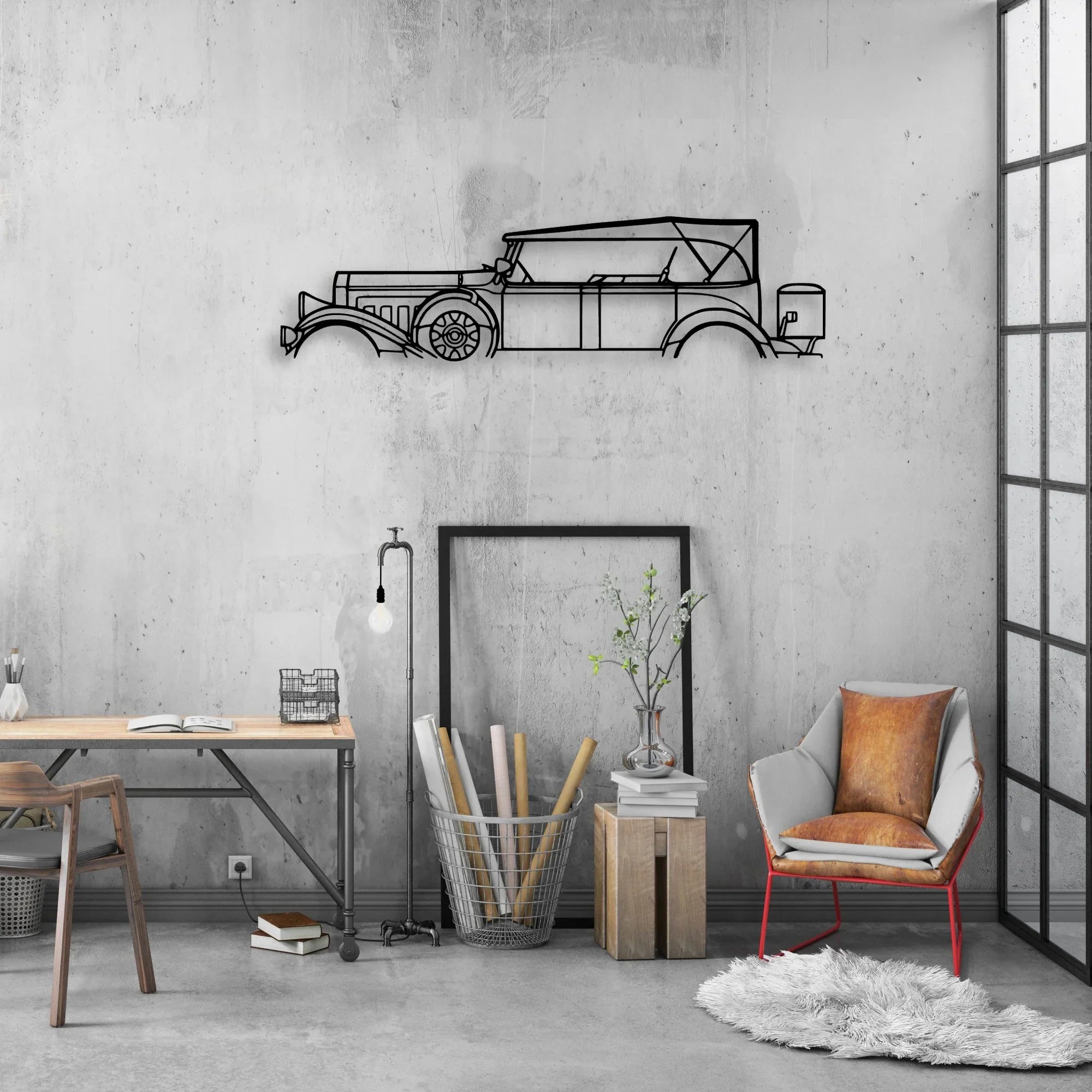 Model 43 1931 Classic Silhouette Metal Wall Art - Automotive Garage Decor