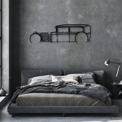 Model A Classic Silhouette Metal Wall Art - Automotive Garage Decor