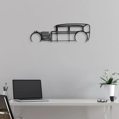 Model A Classic Silhouette Metal Wall Art - Automotive Garage Decor