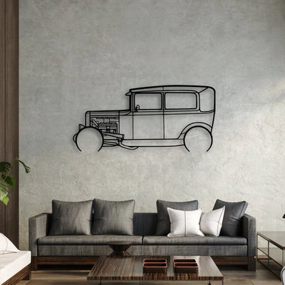 Model A 1931 Classic Silhouette Metal Wall Art - Automotive Garage Decor