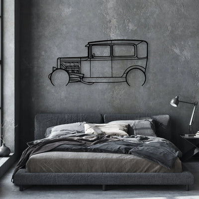 Model A 1931 Classic Silhouette Metal Wall Art - Automotive Garage Decor