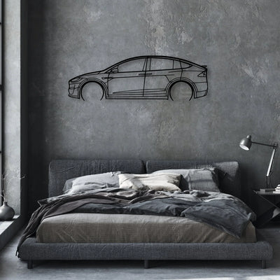 Model X 2 Classic Silhouette Metal Wall Art - Automotive Garage Decor