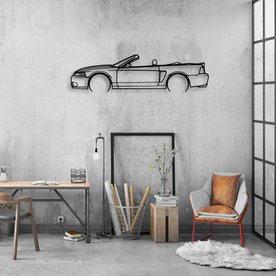 Mustang Cobra Cabrio 2004 Classic Silhouette Metal Wall Art - Automotive Garage Decor