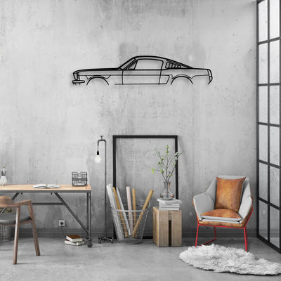 Mustang Fastback 1966 Classic Silhouette Metal Wall Art - Automotive Garage Decor