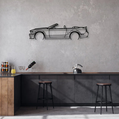 Mustang GT500 2008 Cabrio Classic Silhouette Metal Wall Art - Automotive Garage Decor