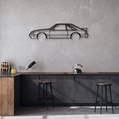 Mustang GT 1985 2 Classic Silhouette Metal Wall Art - Automotive Garage Decor
