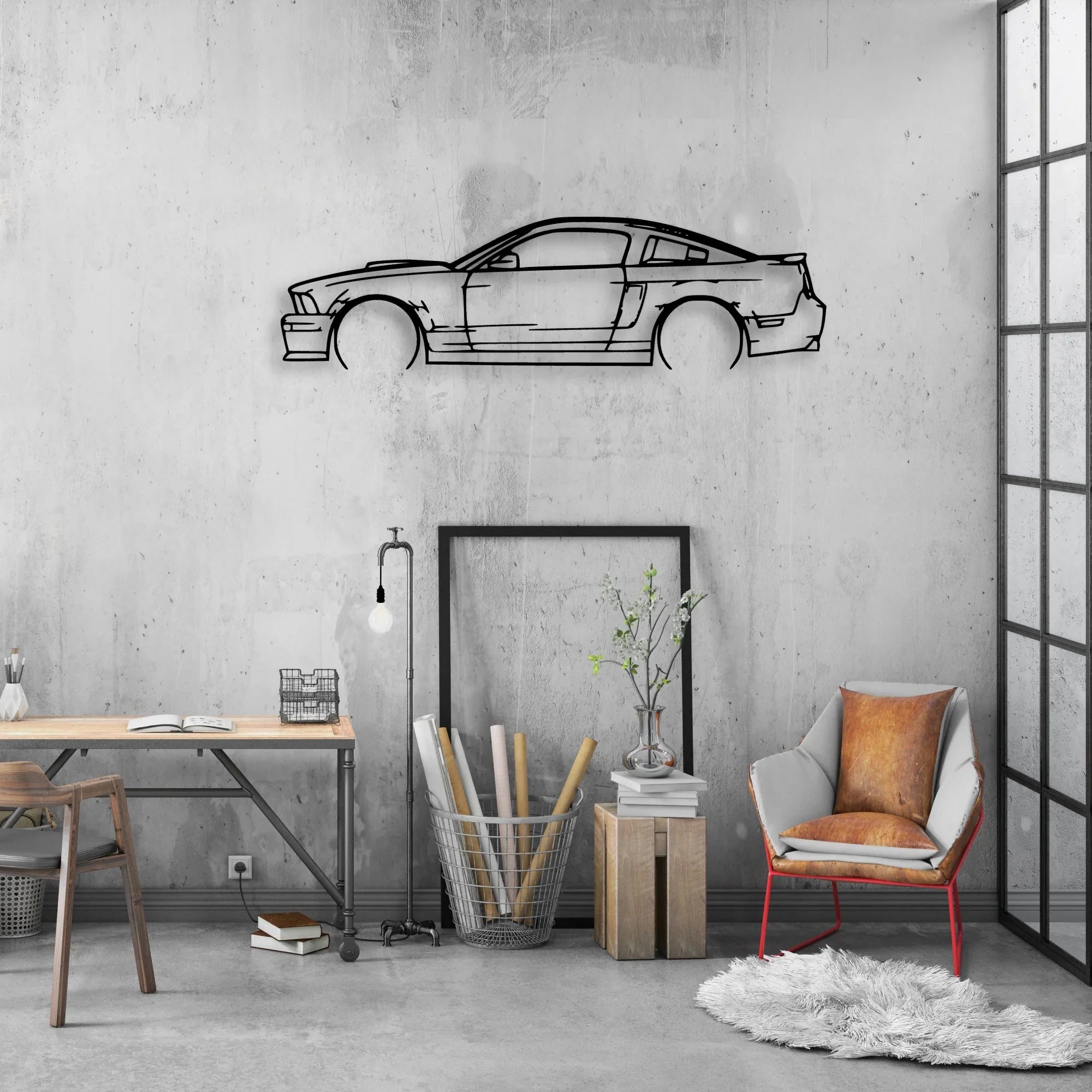 Mustang GT 2007 California Classic Silhouette Metal Wall Art - Automotive Garage Decor