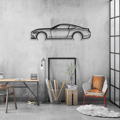 Mustang GT 2017 Classic Silhouette Metal Wall Art - Automotive Garage Decor