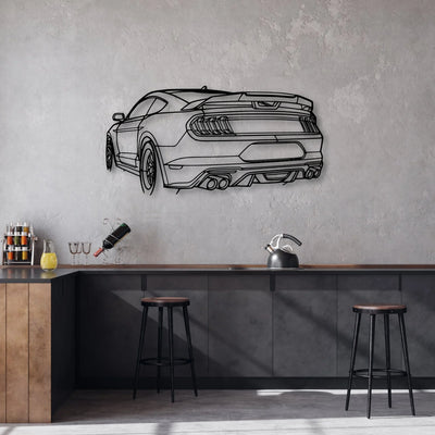 Mustang GT 2020 Angle Classic Silhouette Metal Wall Art - Automotive Garage Decor