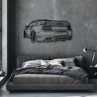 Mustang GT 2020 Angle Classic Silhouette Metal Wall Art - Automotive Garage Decor