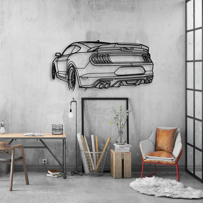 Mustang GT 2020 Angle Classic Silhouette Metal Wall Art - Automotive Garage Decor
