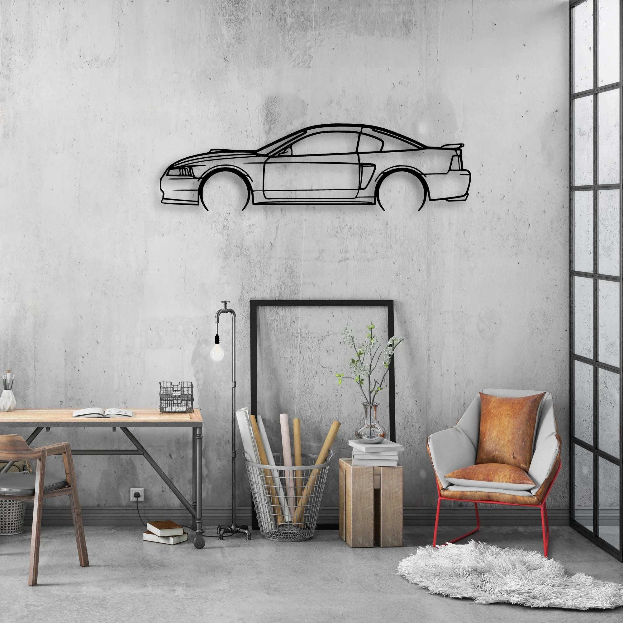 Mustang Mach 1 2003 Classic Silhouette Metal Wall Art - Automotive Garage Decor