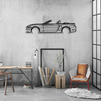 Mustang S550 Convertible 2019 Classic Silhouette Metal Wall Art - Automotive Garage Decor