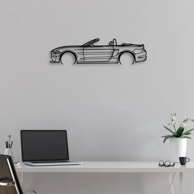 Mustang S550 Convertible 2019 Classic Silhouette Metal Wall Art - Automotive Garage Decor