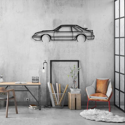 Mustang SVO 1986 Classic Silhouette Metal Wall Art - Automotive Garage Decor