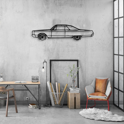 Newport Convertible 1967 Classic Silhouette Metal Wall Art - Automotive Garage Decor