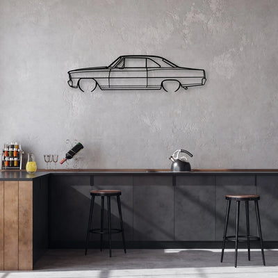 No 1966 Classic Silhouette Metal Wall Art - Automotive Garage Decor