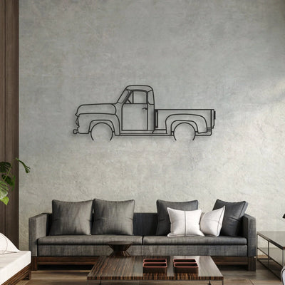 OLD TRUCK Classic Silhouette Metal Wall Art - Automotive Garage Decor