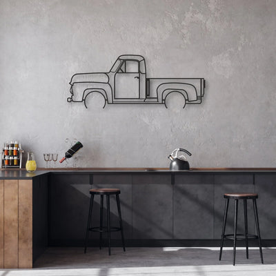 OLD TRUCK Classic Silhouette Metal Wall Art - Automotive Garage Decor