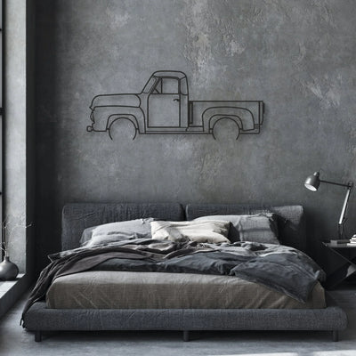 OLD TRUCK Classic Silhouette Metal Wall Art - Automotive Garage Decor