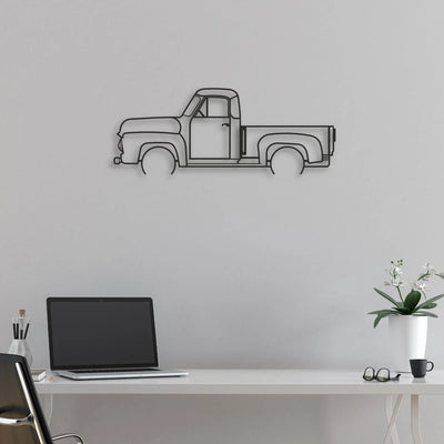 OLD TRUCK Classic Silhouette Metal Wall Art - Automotive Garage Decor