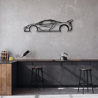 P1 Classic Silhouette Metal Wall Art - Automotive Garage Decor