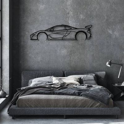 P1 Classic Silhouette Metal Wall Art - Automotive Garage Decor