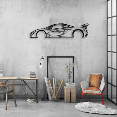 P1 Classic Silhouette Metal Wall Art - Automotive Garage Decor
