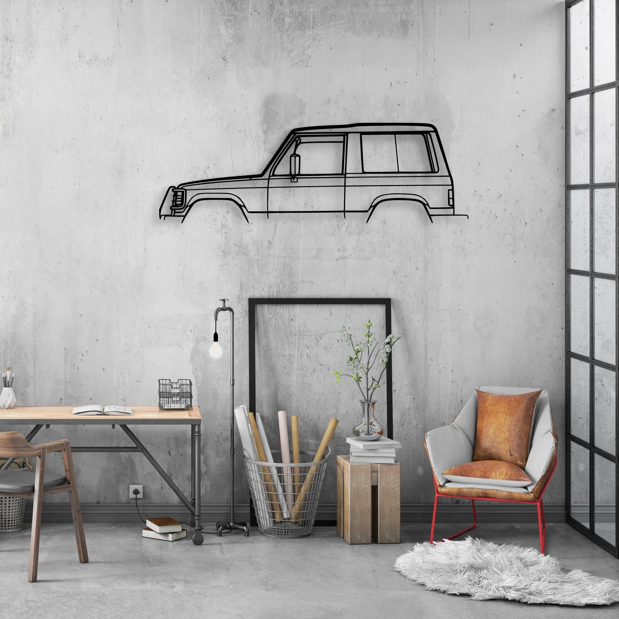 Pajero 1987 Classic Silhouette Metal Wall Art - Automotive Garage Decor