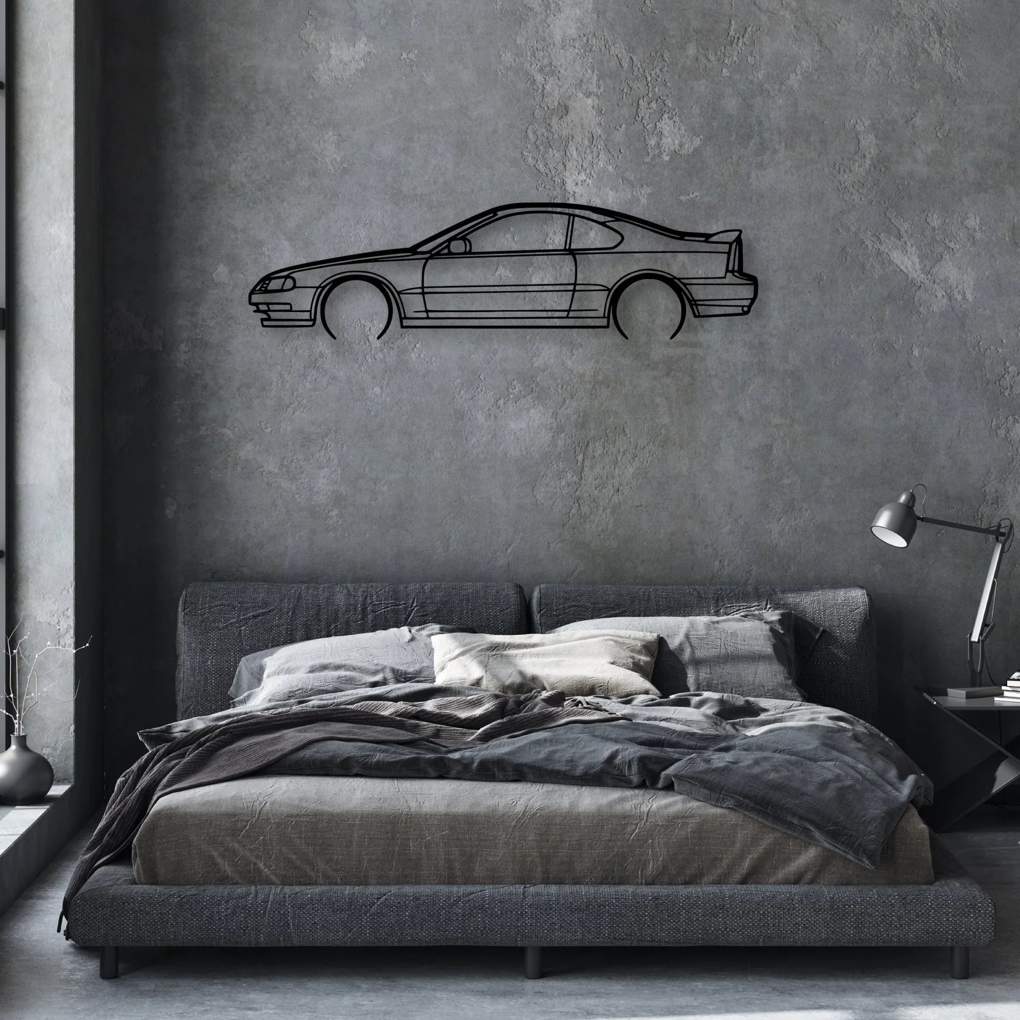 Prelude Gen 4 1993 Classic Silhouette Metal Wall Art - Automotive Garage Decor