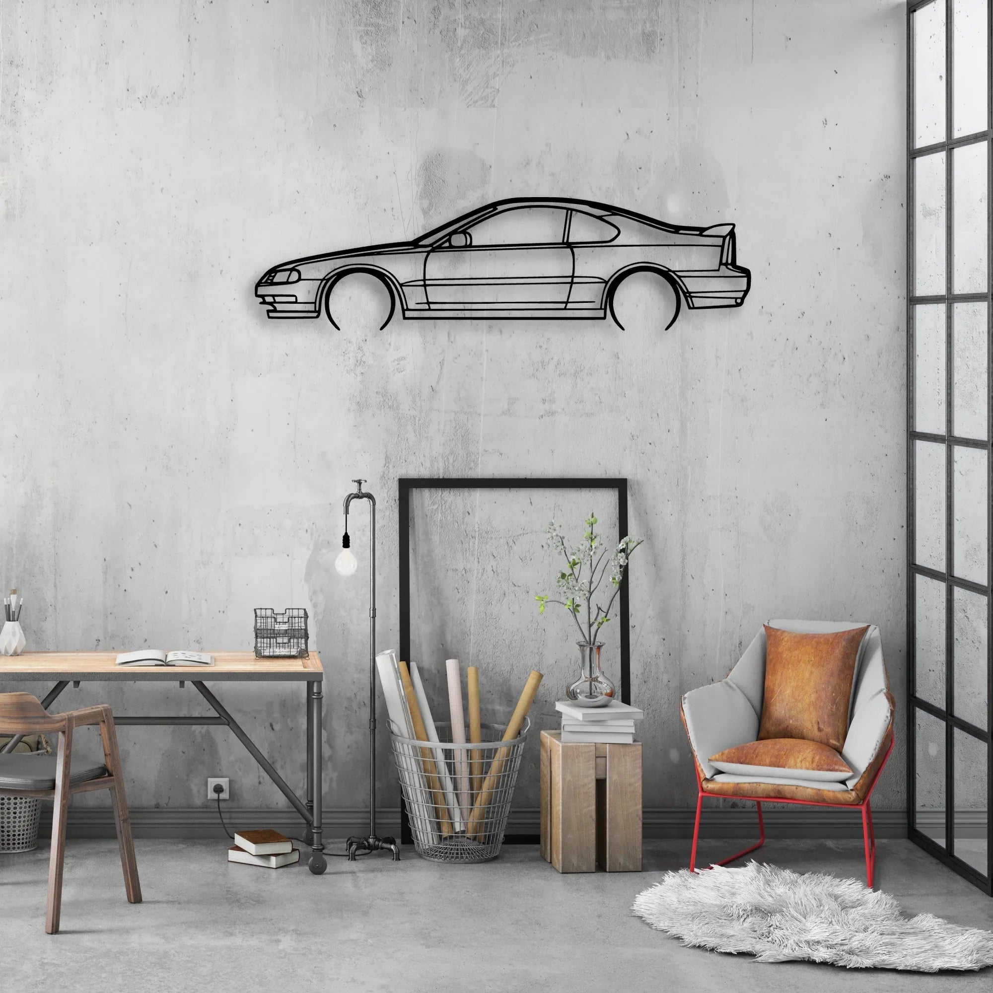 Prelude Gen 4 1993 Classic Silhouette Metal Wall Art - Automotive Garage Decor