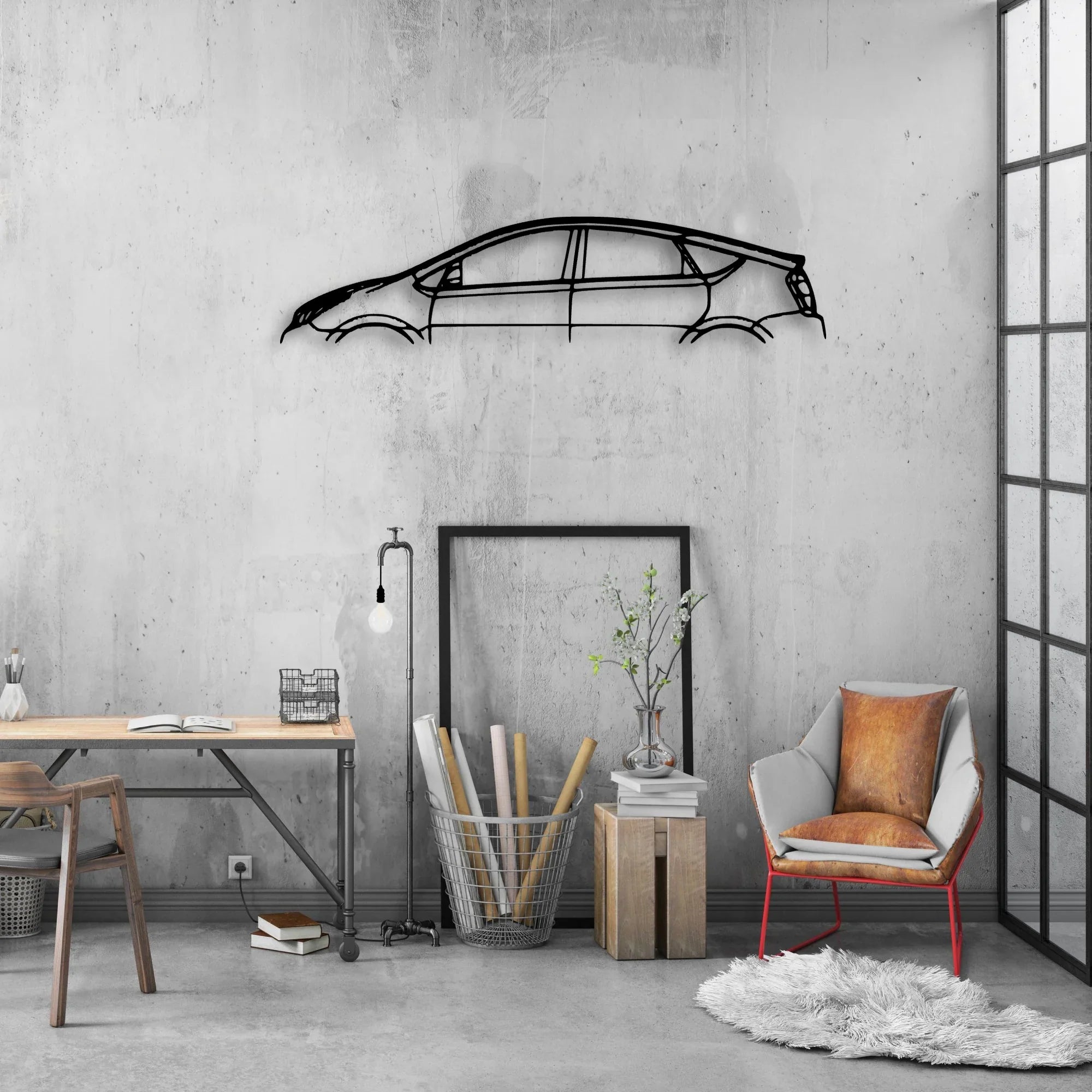 Prius 2007 Classic Silhouette Metal Wall Art - Automotive Garage Decor
