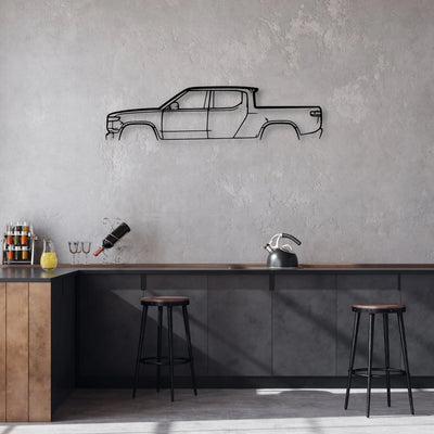 R1T Classic Silhouette Metal Wall Art - Automotive Garage Decor