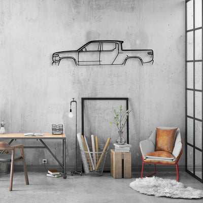 R1T Classic Silhouette Metal Wall Art - Automotive Garage Decor