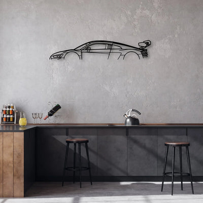 R8 LMS 2022 Classic Silhouette Metal Wall Art - Automotive Garage Decor