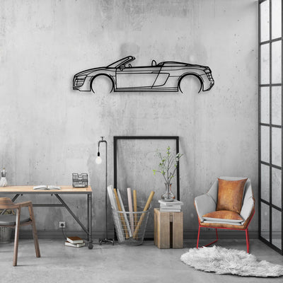 R8 Spyder 2012 Classic Silhouette Metal Wall Art - Automotive Garage Decor