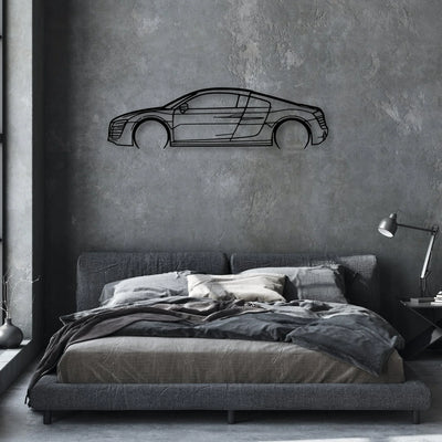 R8 V10 Plus 2014 Classic Silhouette Metal Wall Art - Automotive Garage Decor
